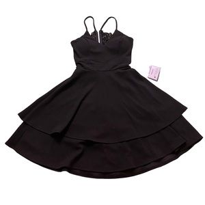 B.Darlin black sleeveless dress with lace embroidery back, size 3/4, NWT $75